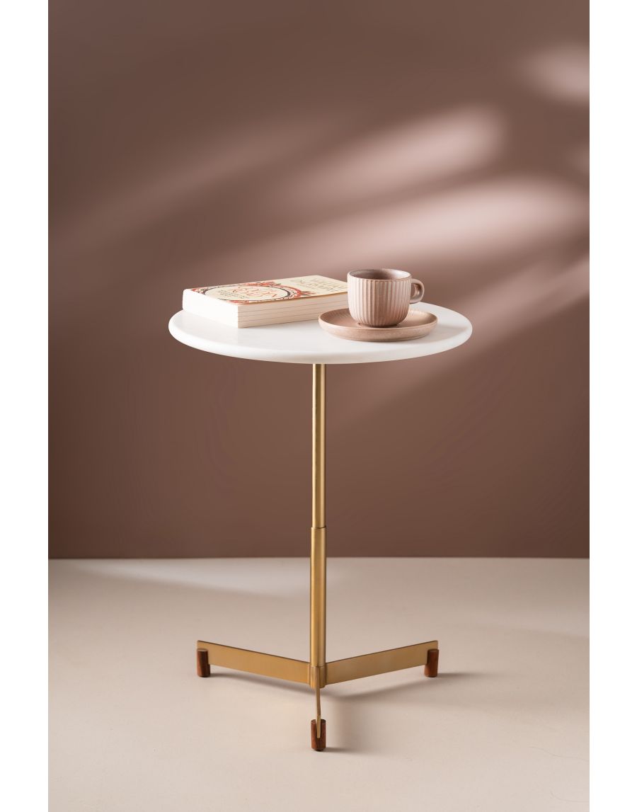 sg home AccentEdge Side Table - Natural White