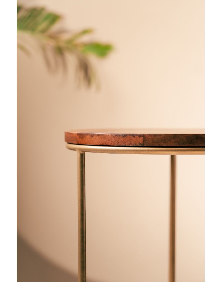 Sg Home Aurum Side Table - Wooden Top