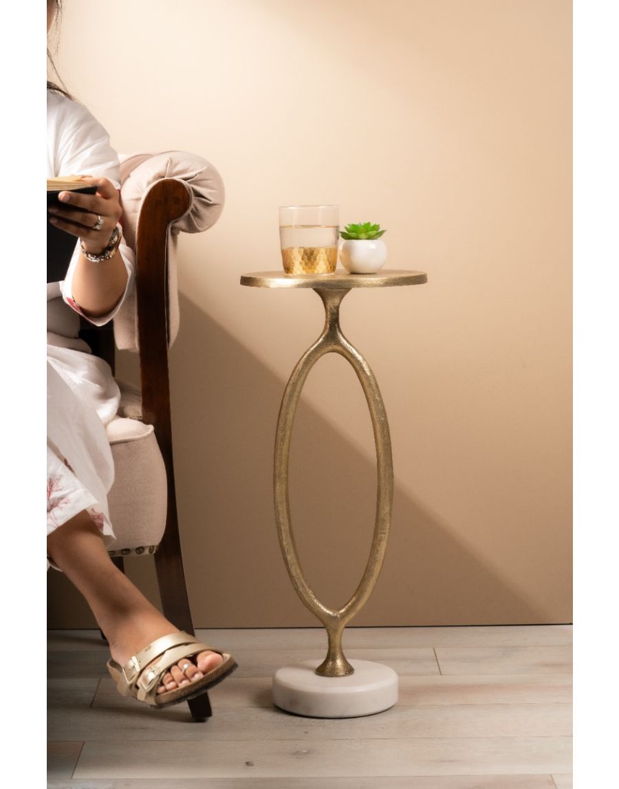 Sg Home Brass Metal Accent Table