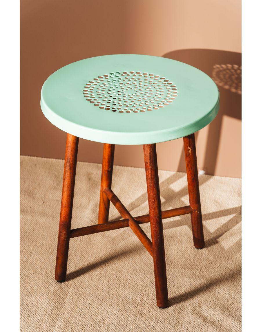 Sg Home Coffee Companion Stool Cum Side Table - Teal