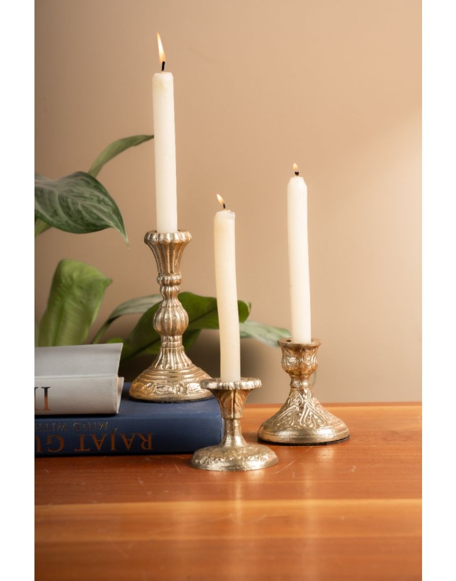 Sg Home Colonial Candle Holders (Set Of 03)