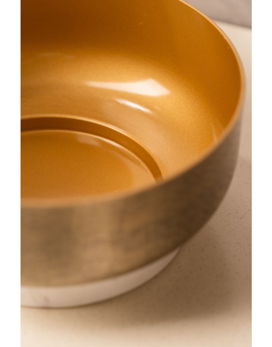 Sg Home Elegant Fusion Metal & Marble Bowl