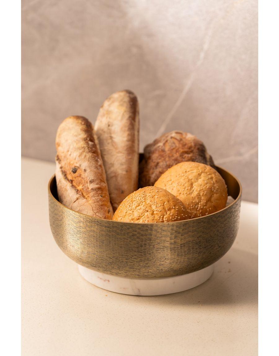 Sg Home Elegant Fusion Metal & Marble Bowl