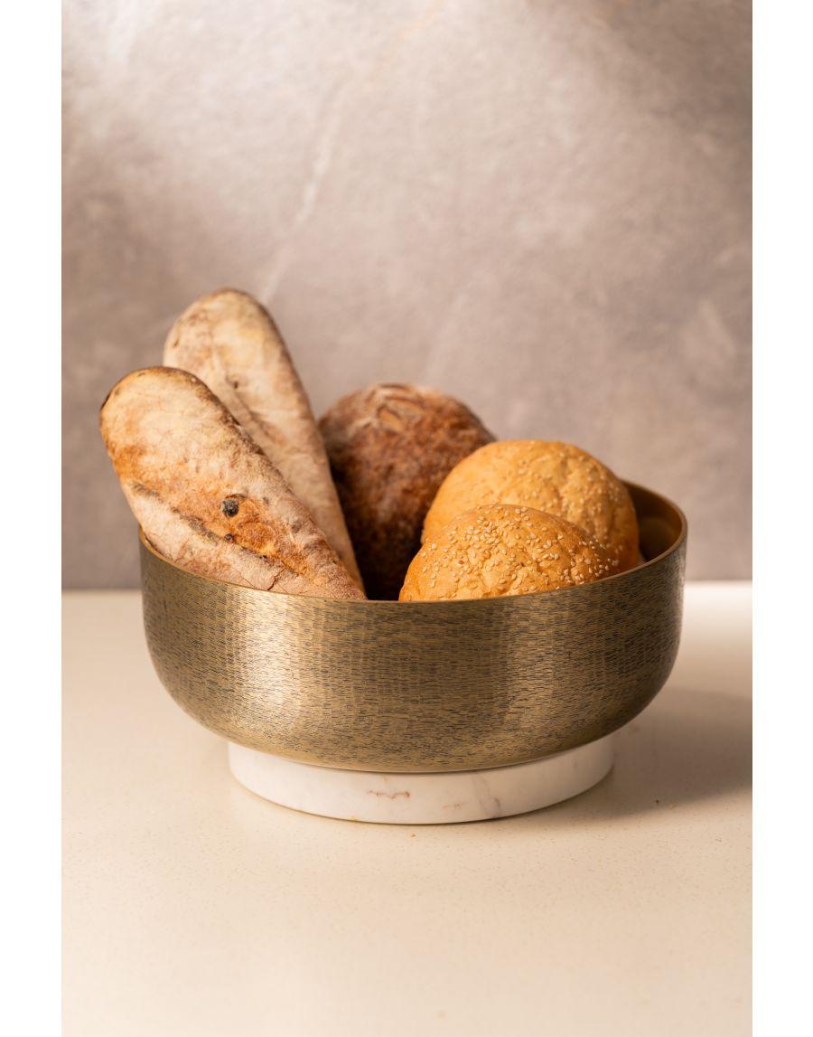 Sg Home Elegant Fusion Metal & Marble Bowl