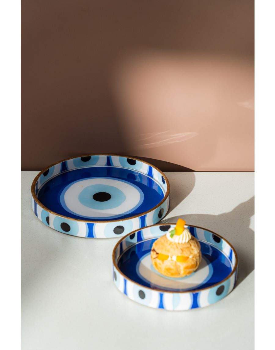 Sg Home Evil Eye Tray Set Of 02