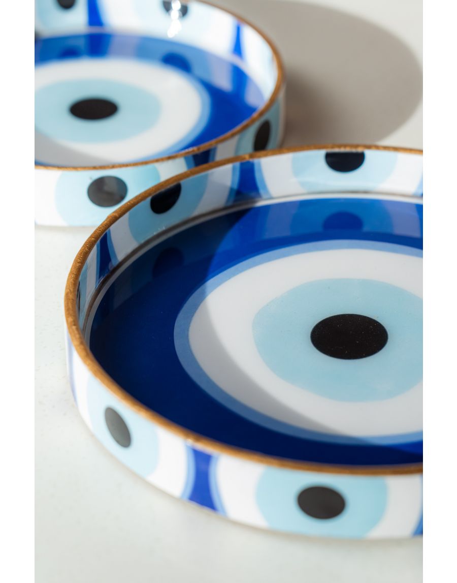 Sg Home Evil Eye Tray Set Of 02