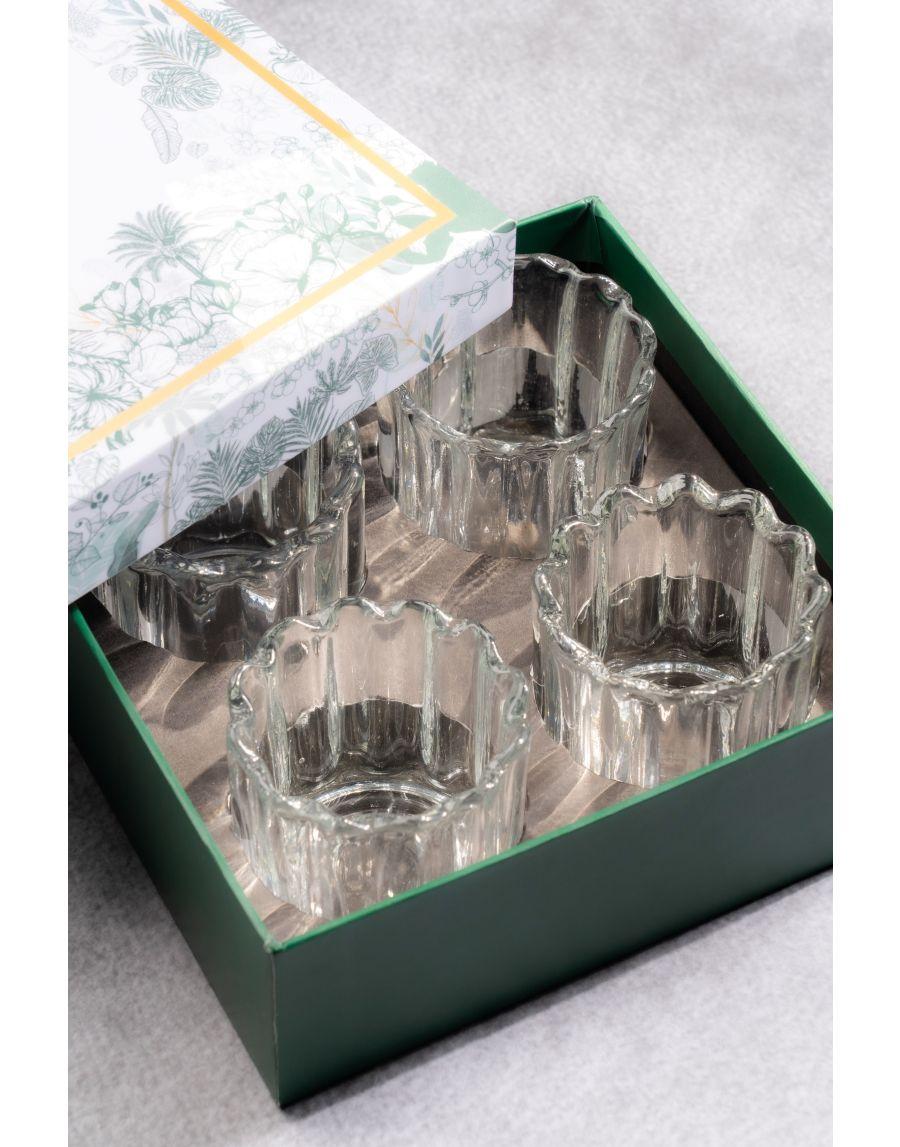 Sg Home Fluted Tea Light Gift Box (set Of 4)