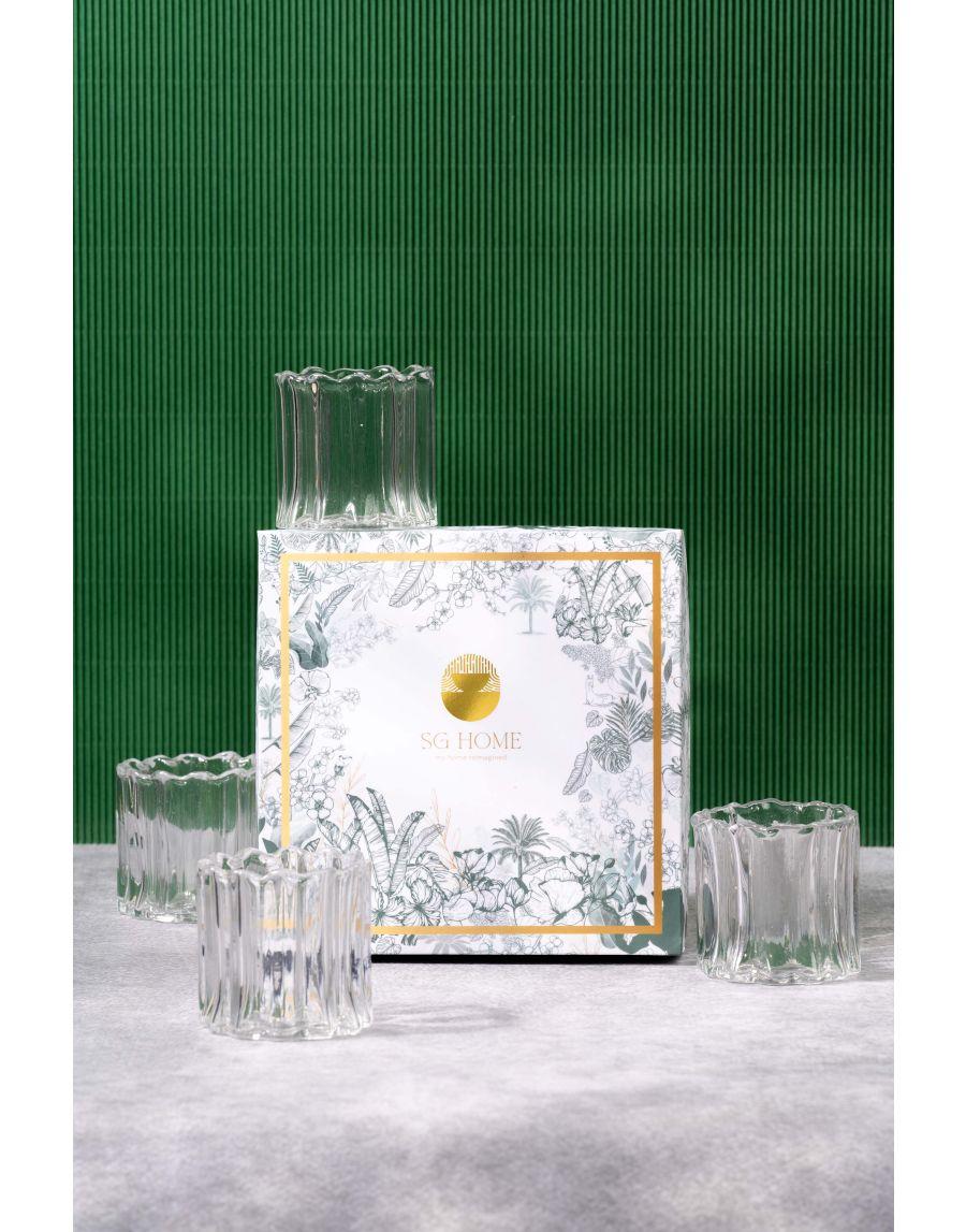 Sg Home Fluted Tea Light Gift Box (set Of 4)
