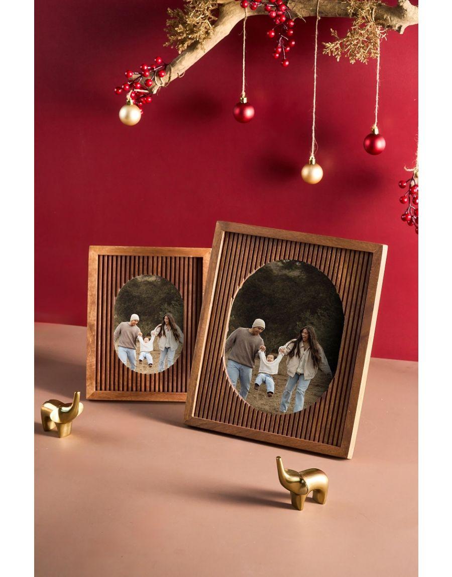 Sg Home Fluted Wood Oval Frame M 5" X 7"