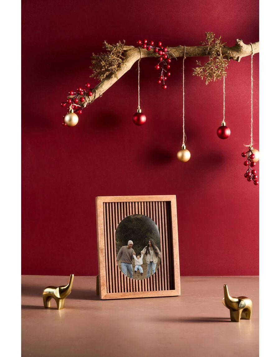 sg home Fluted Wood Oval Frame M 5" x 7"