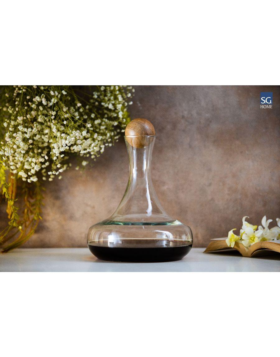 Sg Home Glass Decanter With Wooden Stopper