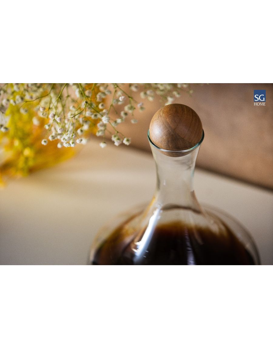 Sg Home Glass Decanter With Wooden Stopper