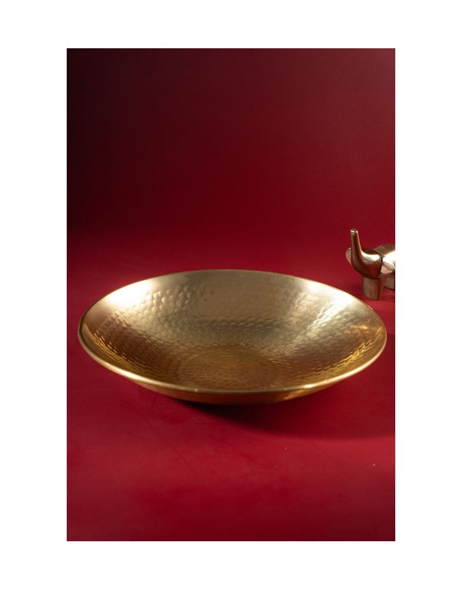 sg home Glow Golden Hammered Serving Bowl 11.5"