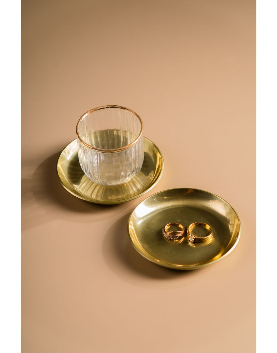 Sg Home Golden Jewel Tray (Set Of 02)