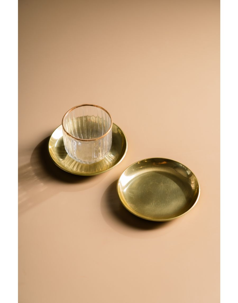 Sg Home Golden Jewel Tray (Set Of 02)