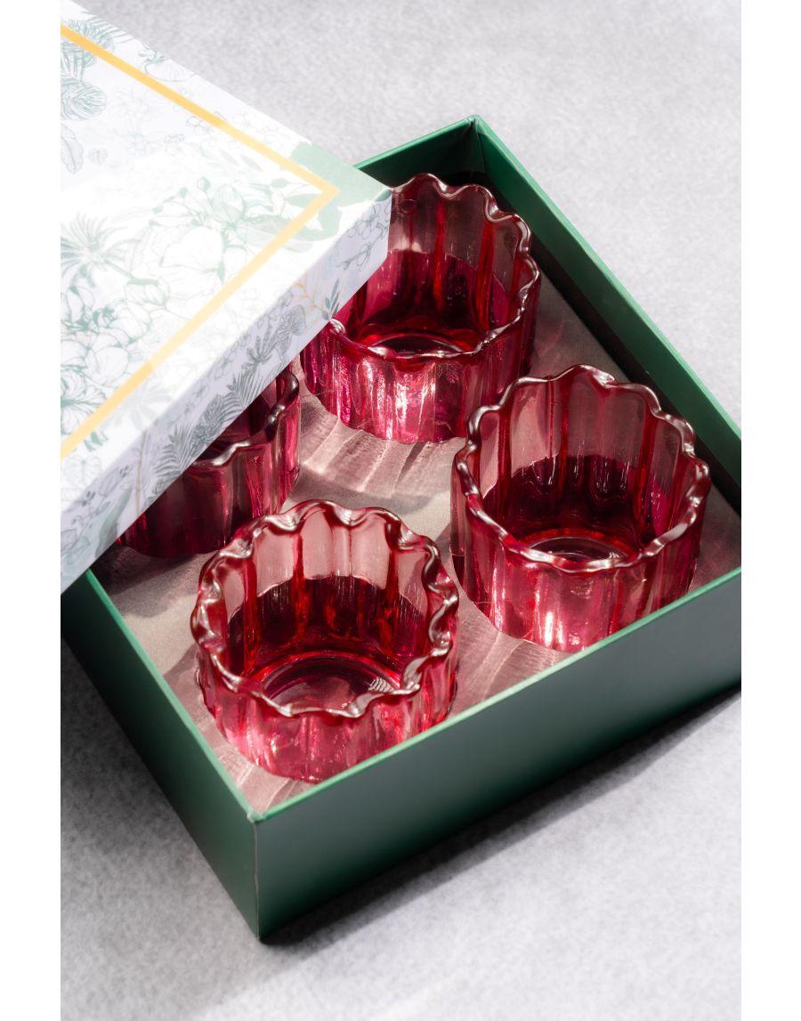 Sg Home Gulaabi Votive Gift Box (Set Of 4)