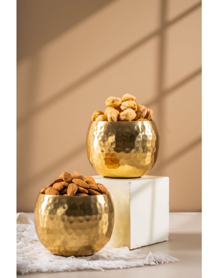 Sg Home Hammered Metal Nibble Bowl (set Of 2)