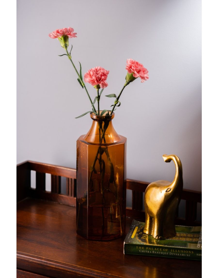 Sg Home Indo Amber Glass Vase