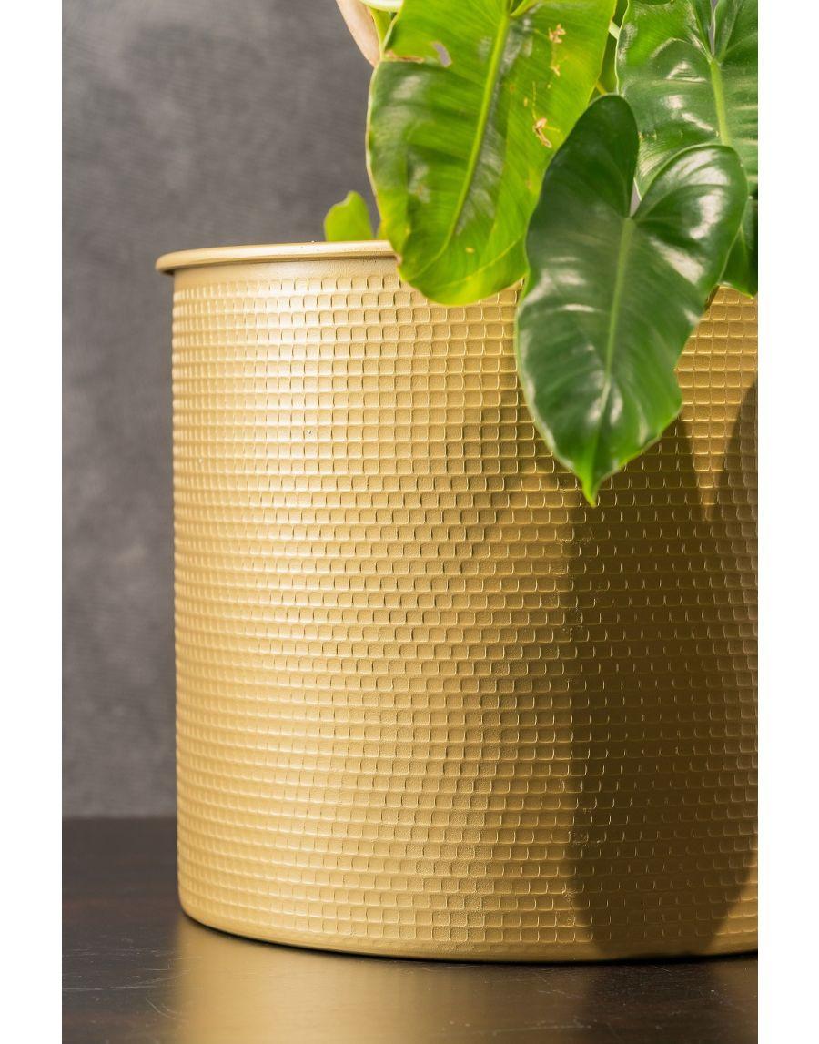 Sg Home Large Patterned Planter - Gold