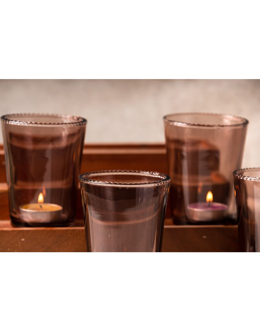 Sg Home Lilac Glass Votive (Set Of 4)