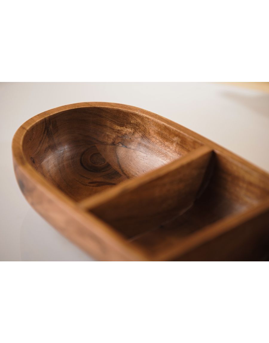 Sg Home Mango Wood 3 Section Bowl