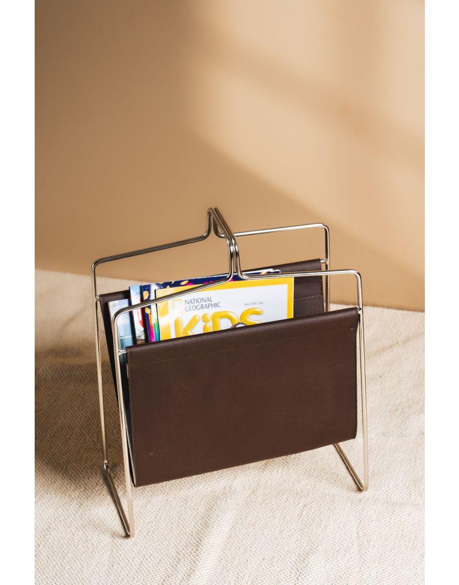Sg Home Mettalic Muse Faux Leather Magazine Holder