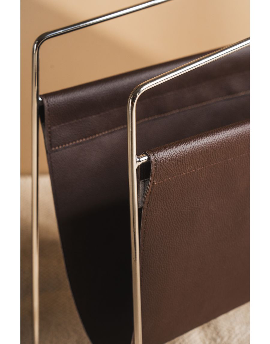 sg home Mettalic Muse Faux Leather Magazine Holder