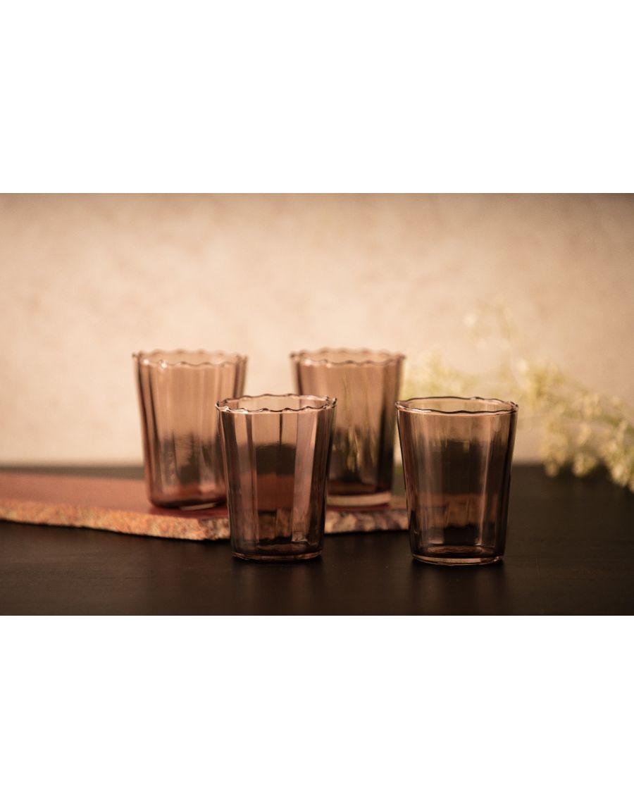 sg home Orchid Glass Votive/ Flask (Set Of 04)