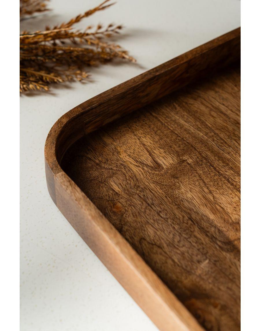 Sg Home Solid Wooden Tray With Rounded Edges