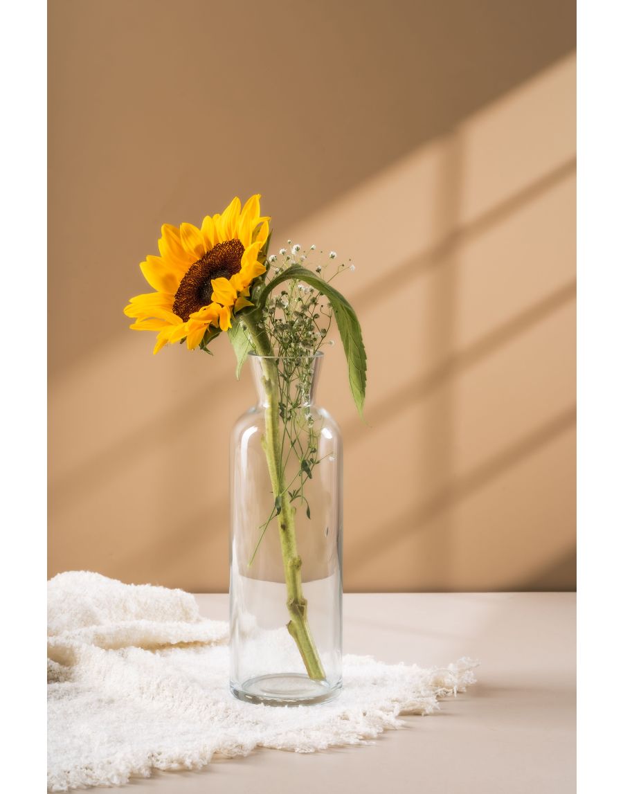 Sg Home Sunflower Clear Glass Vase