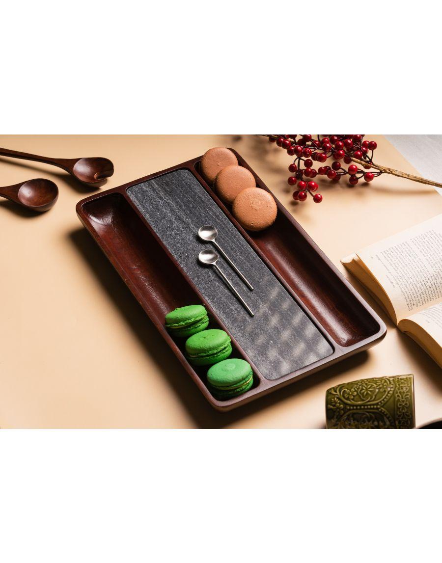 sg home Two Way Marble Wood Platter