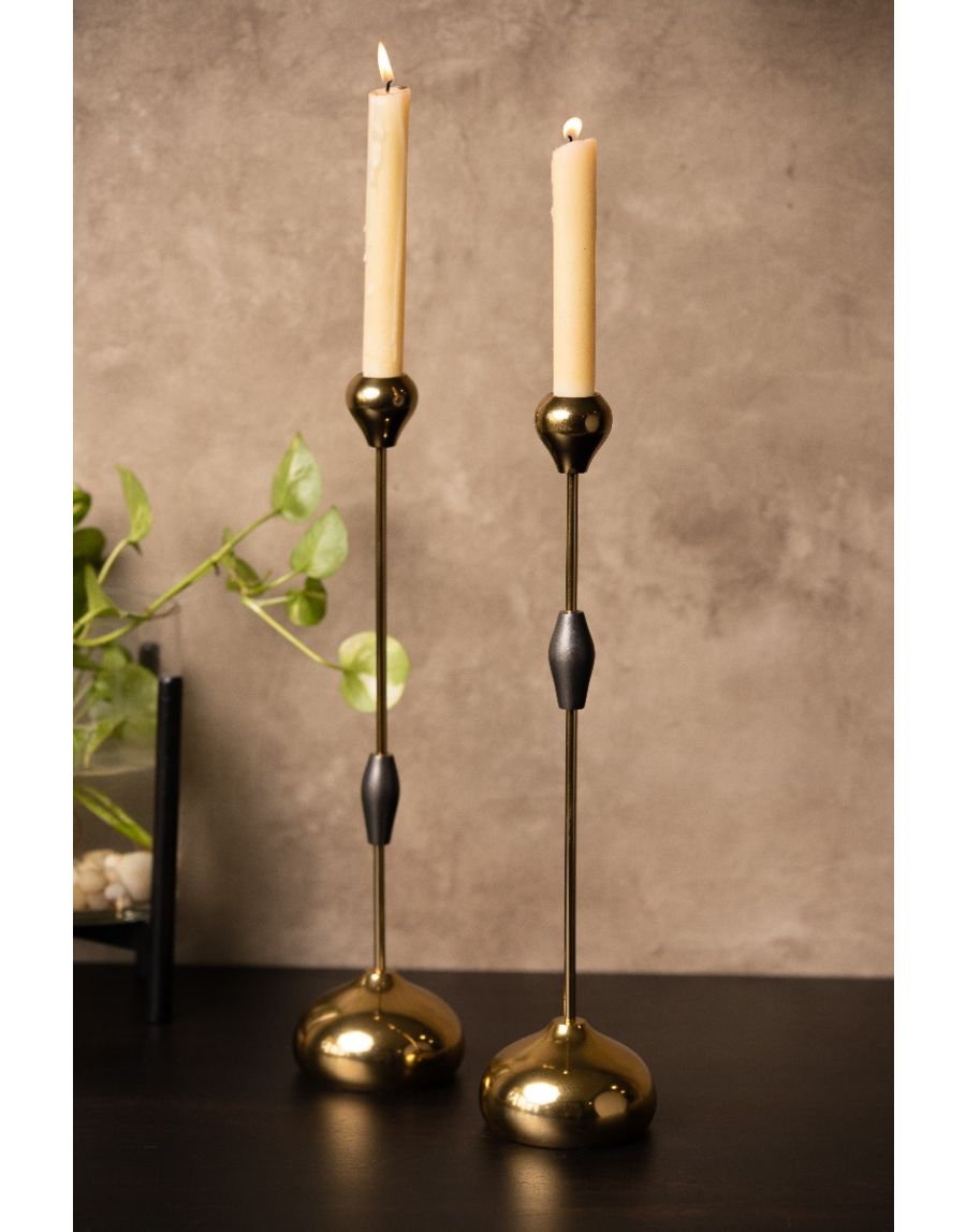 sg home Up & Down Candle Holder (Set of 2) Gold