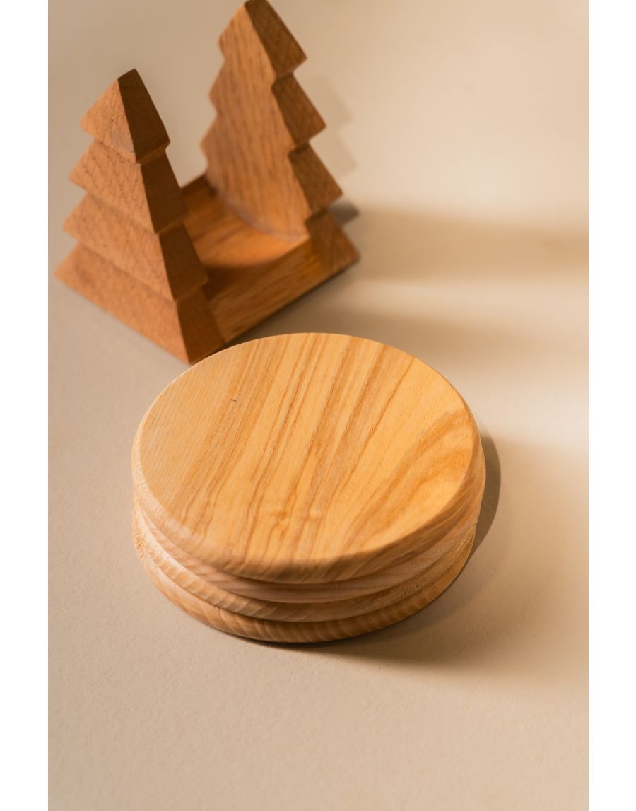 Sg Home Winter Wood Coasters (Set Of 04)