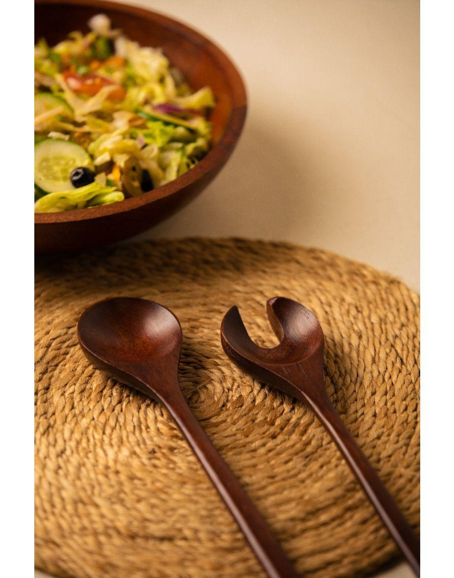 Sg Home Wooden Spoon & Fork (Set Of 02)