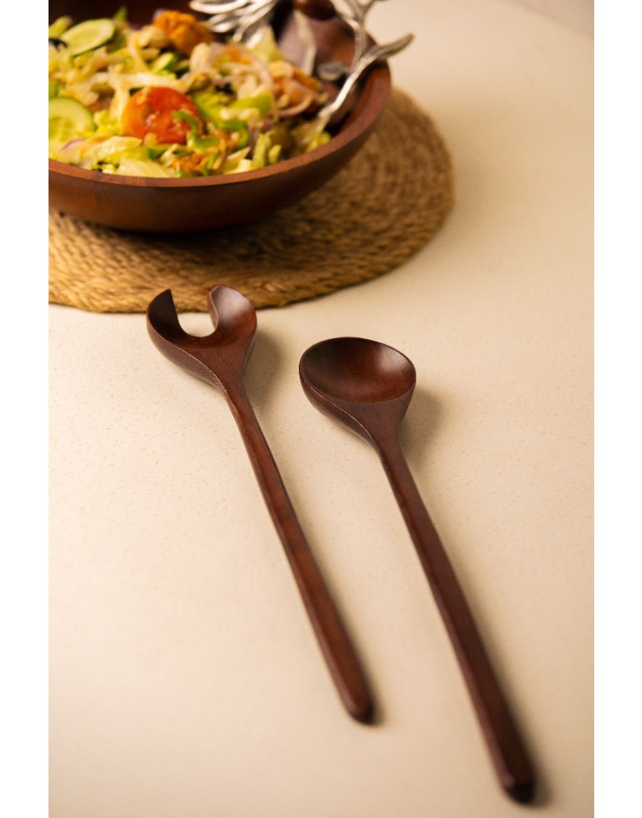 sg home Wooden Spoon & Fork (Set of 02)