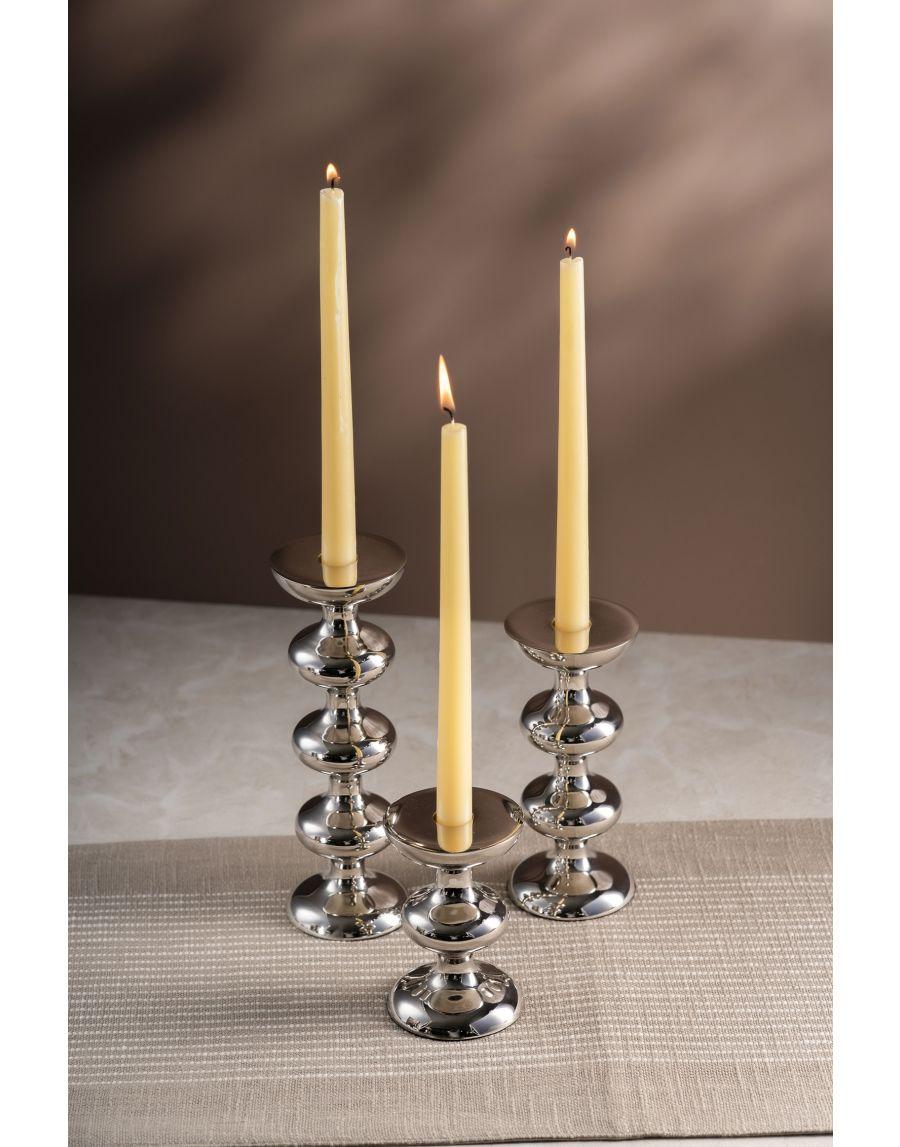 Sg Home Tiered Elegance Silver Candle Holders (Set Of 03)
