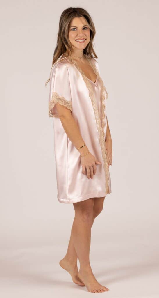 Shadowline Shadowline® Charming Lace Trim Satin Robe