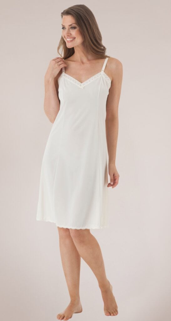 shadowline Shadowline® Lace Trim Adjustable Strap Nylon Full Slip