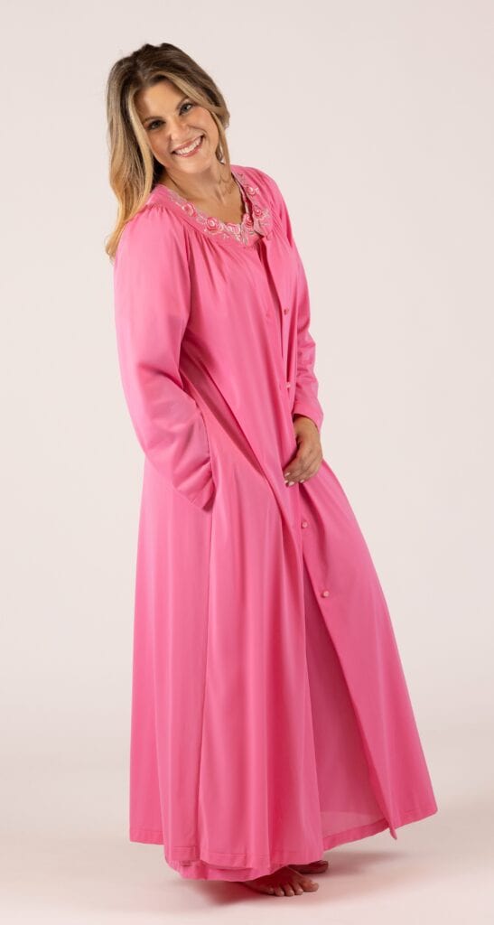 Shadowline Shadowline® Petals Flutter Sleeve Long Nightgown & Long Robe Set