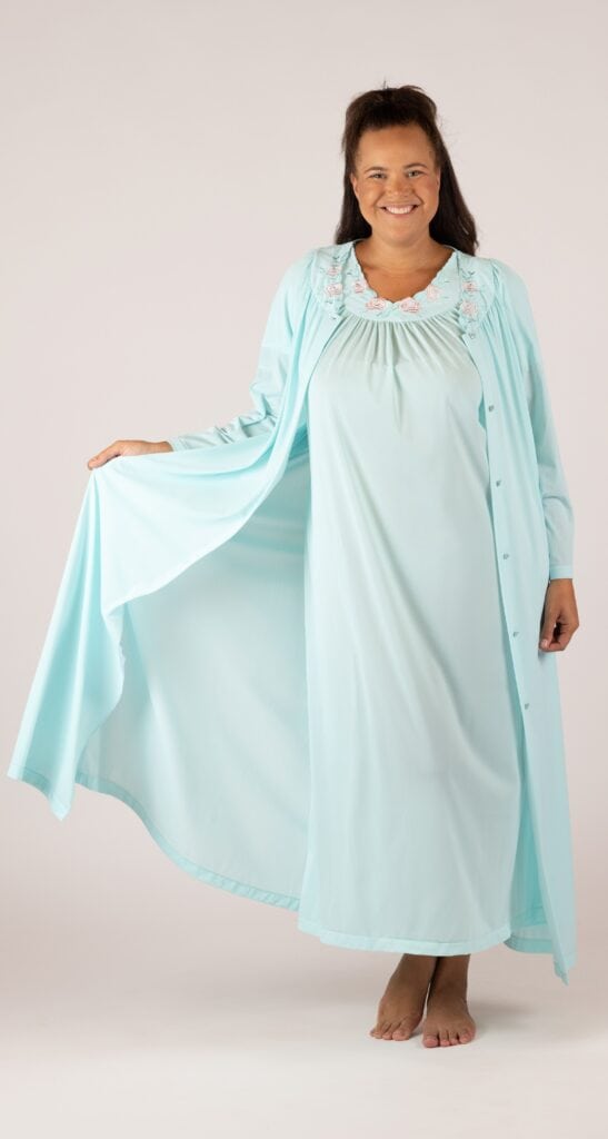 shadowline Shadowline® Petals Flutter Sleeve Long Nightgown & Long Robe Set