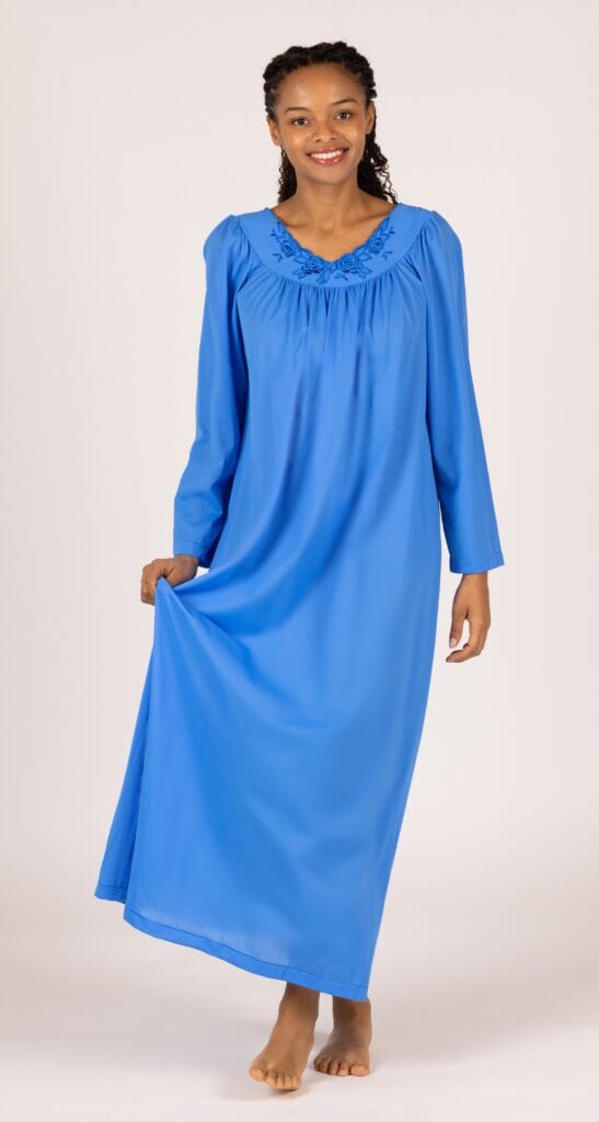 Shadowline Shadowline® Petals Long Sleeve Long Nightgown & Long Robe Set