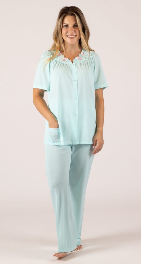 shadowline Shadowline® Petals Short Sleeve Button Down Pajama Set