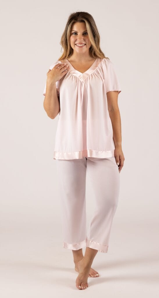 shadowline Shadowline® Satin Touch Flutter Sleeve Pajama Set