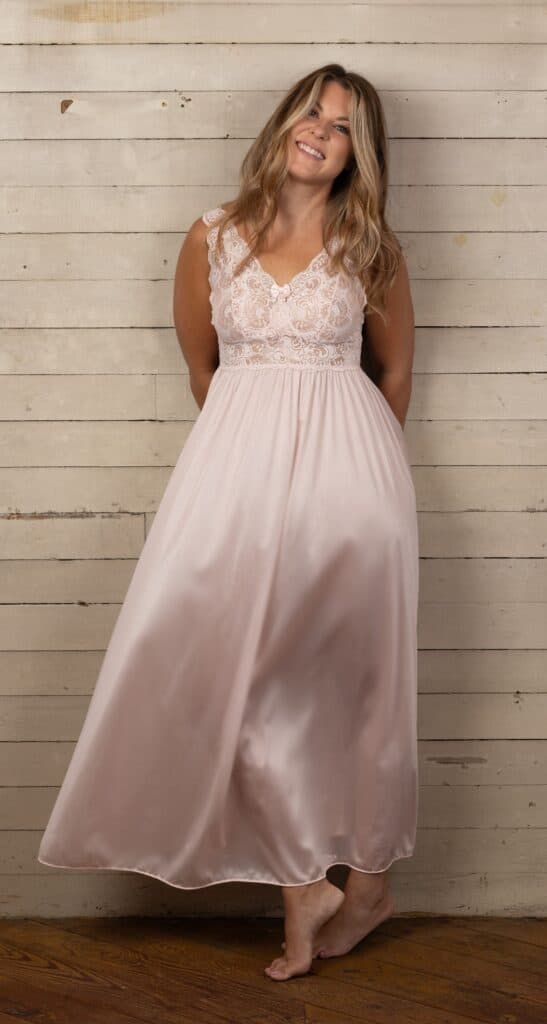 Shadowline Shadowline® Silhouette Lace Bodice Long Nightgown With Added Support