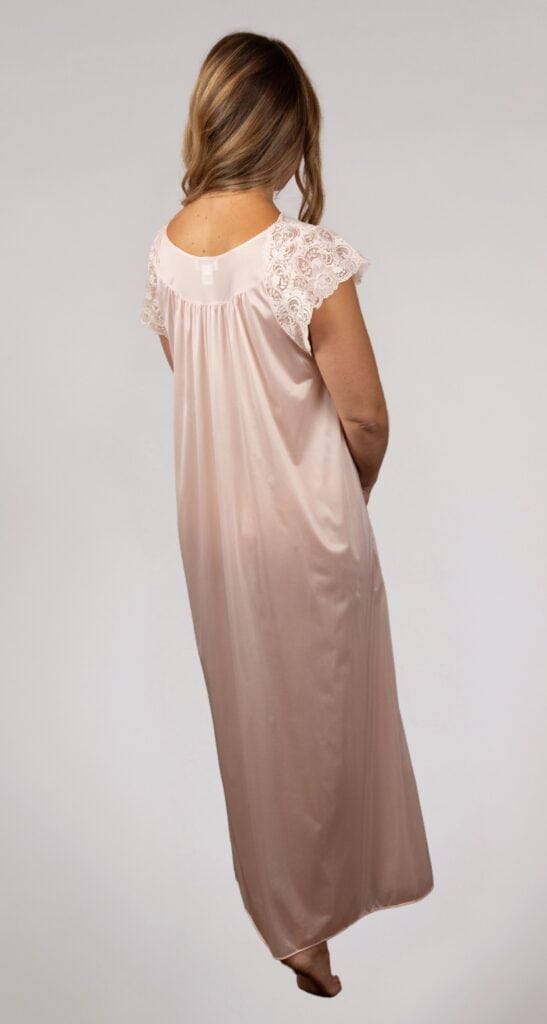 Shadowline Shadowline® Silhouette Lace Cap Sleeve Long Nightgown