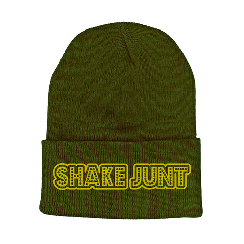 shake junt Stretch Logo Green Beanie BEANIES