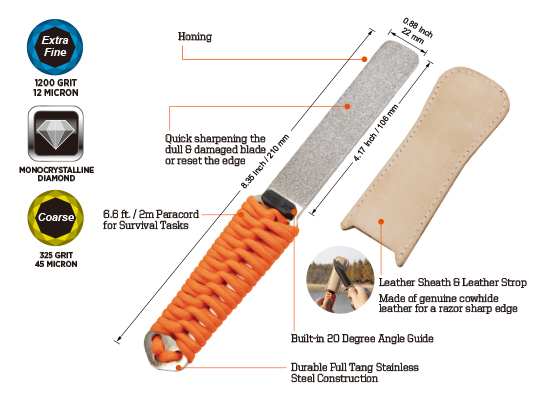 Sharpal BUDDYGUARD Diamond Sharpener With Leather Strop
