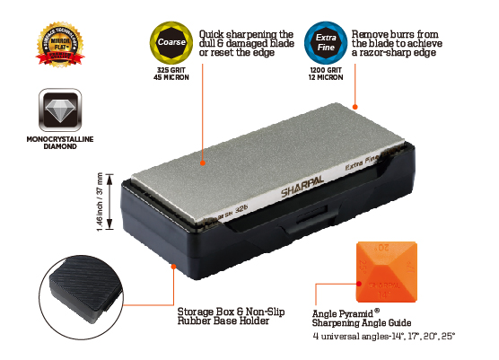 Sharpal Dual-Grit Diamond Whetstone 6” X 2.5” / 152 X 63 Mm