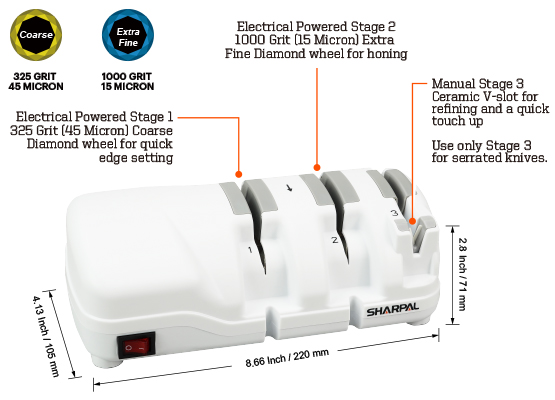 Sharpal Electric Knife Sharpener With Diamond Wheel