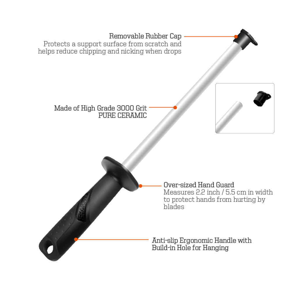 Sharpal 10 In. Ceramic Sharpening Rod